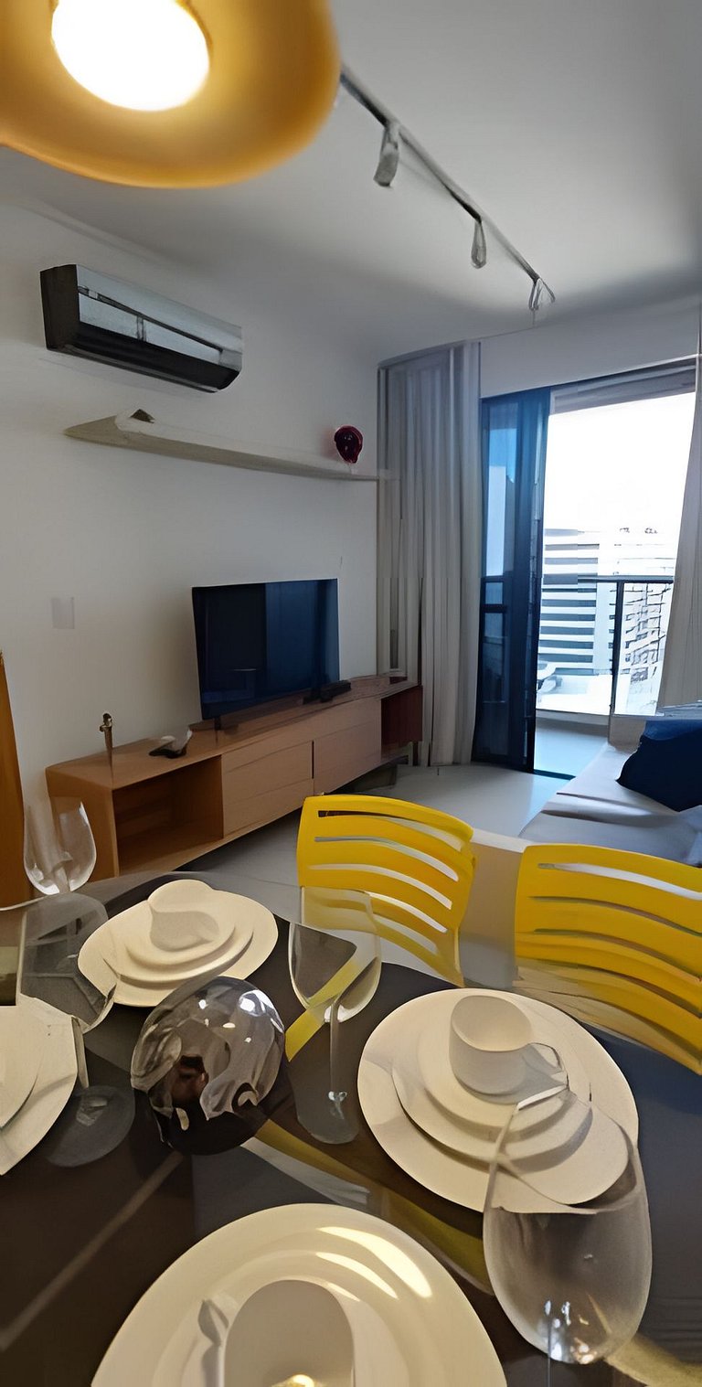 Apartamento Moderno c/ Varanda na Praia de Pajuçara