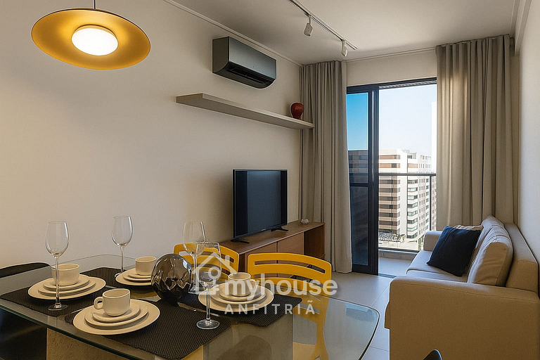 Apartamento Moderno c/ Varanda na Praia de Pajuçara