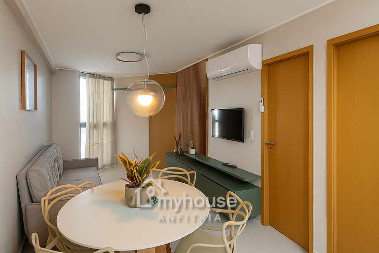 5 Pessoas com Lazer Total – Apto com Jacuzzi e Piscinas em P