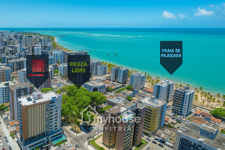 Apto 1 Quarto + Sala para 4 Pessoas – Piscina, Jacuzzi, e Ac