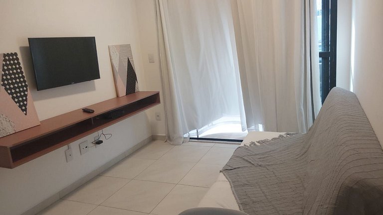 Varanda Charmosa a Poucos Passos da Praia – Apto 1 Quarto no