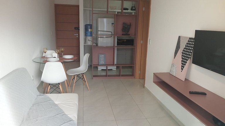 Varanda Charmosa a Poucos Passos da Praia – Apto 1 Quarto no