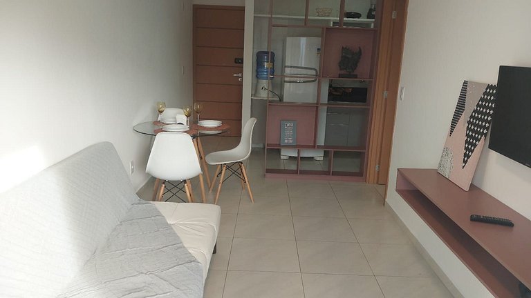 Varanda Charmosa a Poucos Passos da Praia – Apto 1 Quarto no