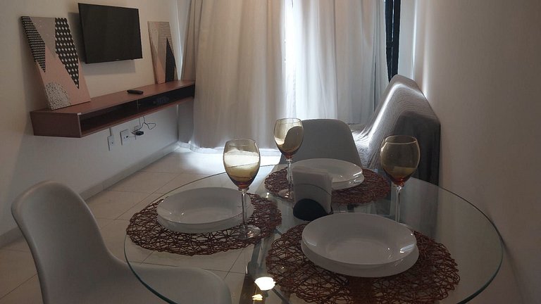 Varanda Charmosa a Poucos Passos da Praia – Apto 1 Quarto no