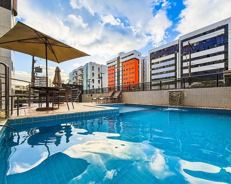 Edifício Soho: Apto 2 Quartos a 100 m da Orla + Lazer Total