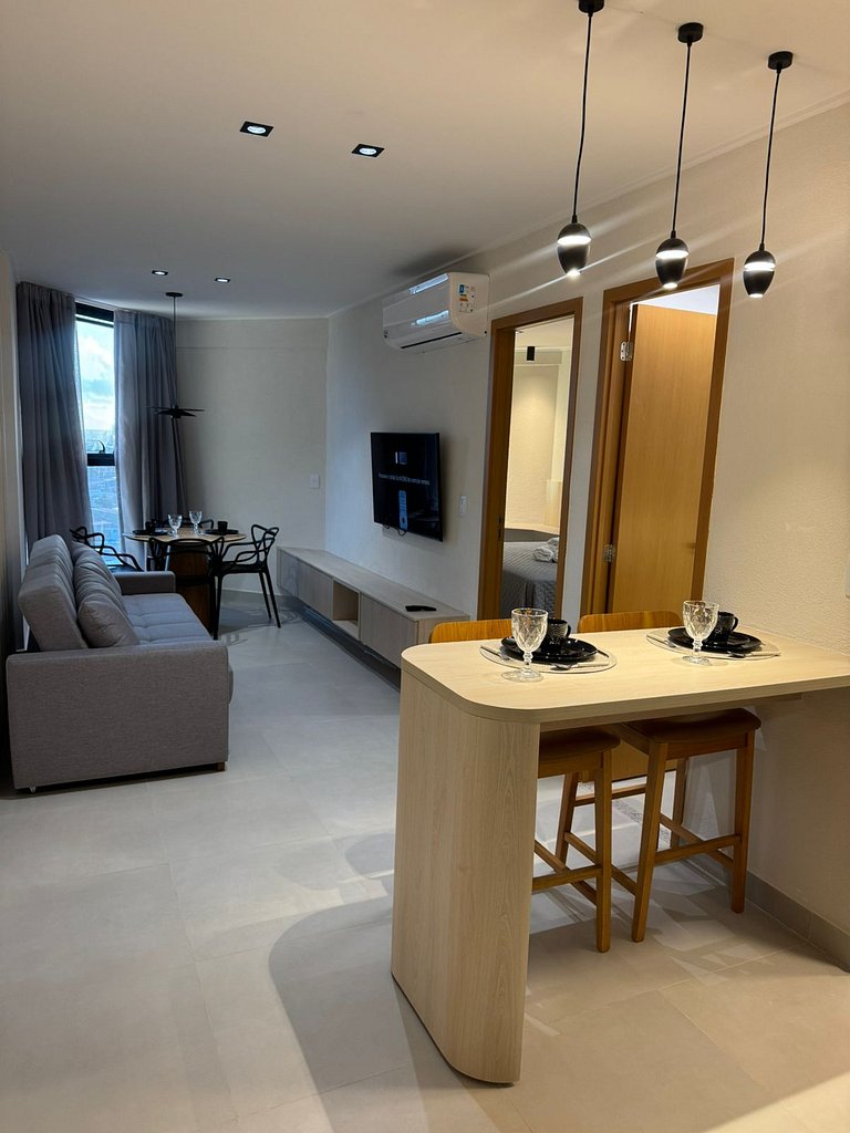 Pajuçara Exclusivo | Quarto e Sala c/ Vista MAR e Lazer TOP