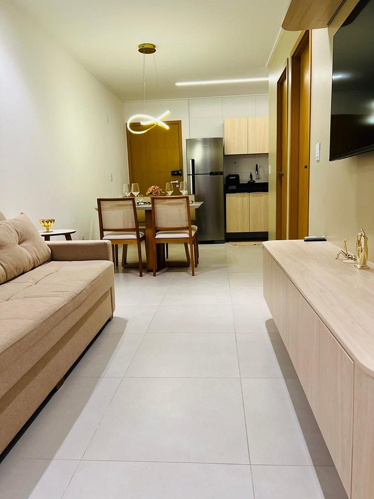 Apto 1 Quarto + Sala para 4 Pessoas – Piscina, Jacuzzi, e Ac