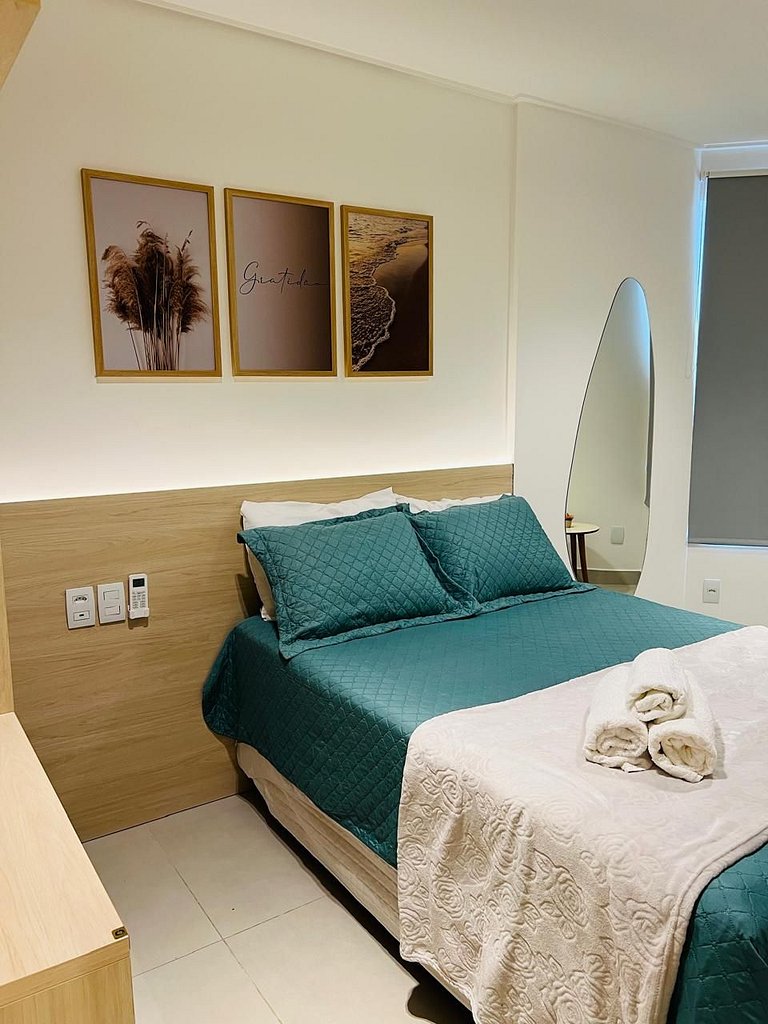 Apto 1 Quarto + Sala para 4 Pessoas – Piscina, Jacuzzi, e Ac