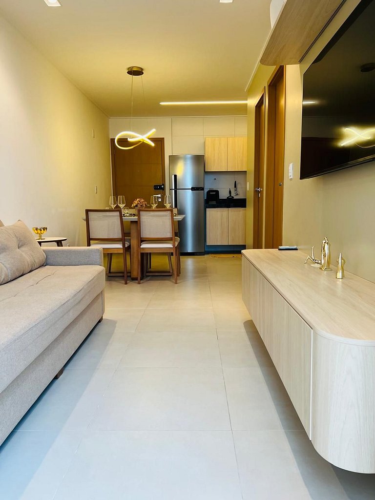 Apto 1 Quarto + Sala para 4 Pessoas – Piscina, Jacuzzi, e Ac