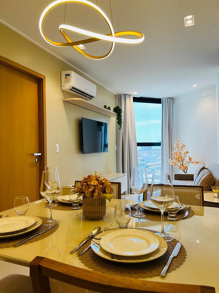 Apto 1 Quarto + Sala para 4 Pessoas – Piscina, Jacuzzi, e Ac