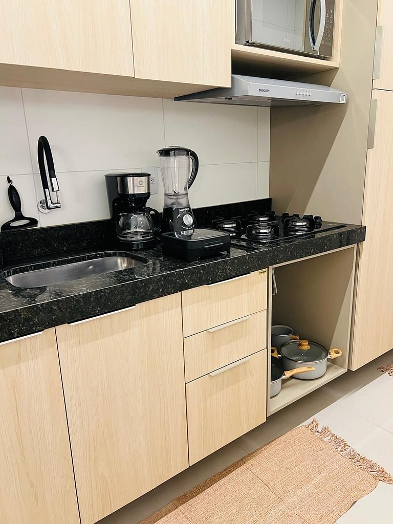 Apto 1 Quarto + Sala para 4 Pessoas – Piscina, Jacuzzi, e Ac